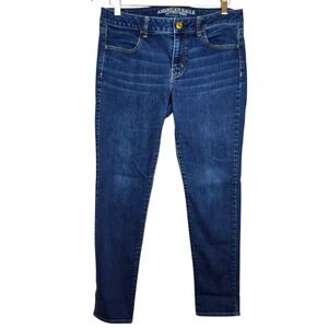 American Eagle Womens Jeans 12 Jegging 9" Dark Wash Skinny